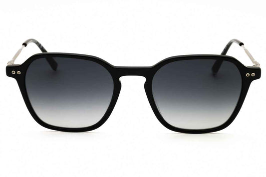Tommy Hilfiger Men's Square Black Sunglasses with Dark Grey Gradient Lenses TH2132/S