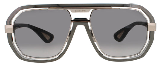 BUGATTI-08-Grey & White Gold Men's Square Sunglasses