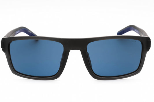Tommy Hilfiger TH1977/S Rectangular Matte Grey Sunglasses with Blue Lenses by PEBBELLS