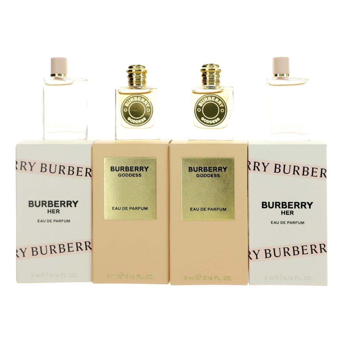 Combo 2pcs Burberry by Burberry, 4 Piece Variety Gift Set for Women