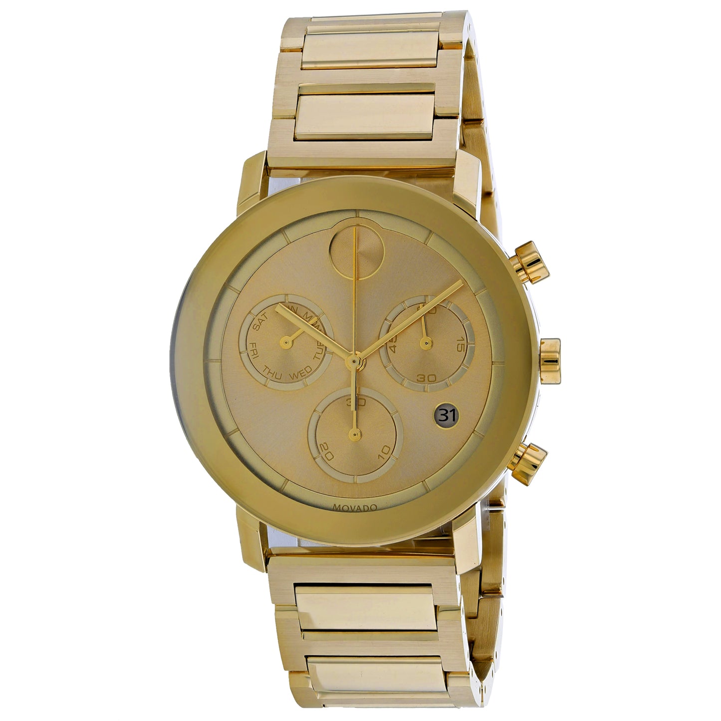 Reloj de lujo de cuarzo MOVADO Bold 3600682 para hombre, de acero inoxidable dorado