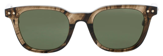 MONTBLANC MB0320S 003 Square Brown Horn Green Lens Men's Sunglasses