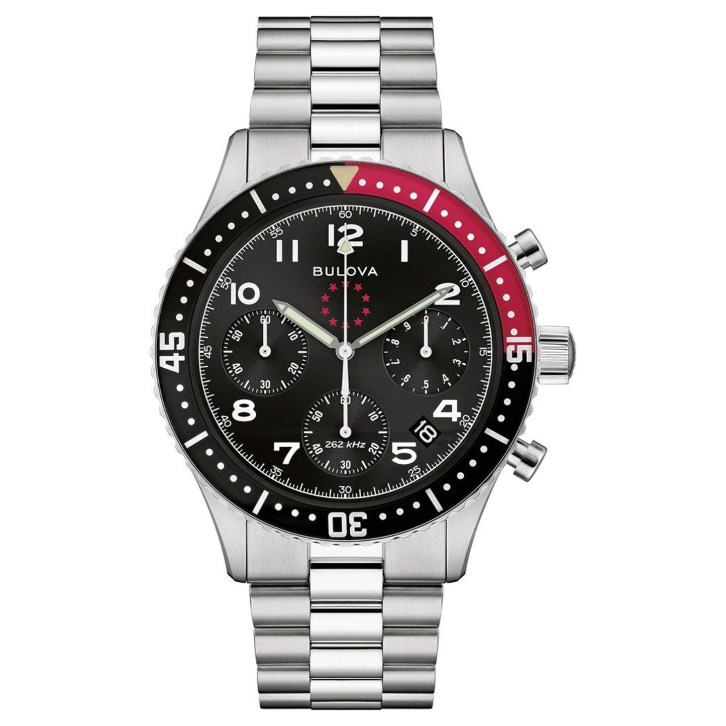 Reloj de Lujo Cronógrafo Bulova Marine Star 98B451 para Hombre, de Acero Inoxidable Plateado