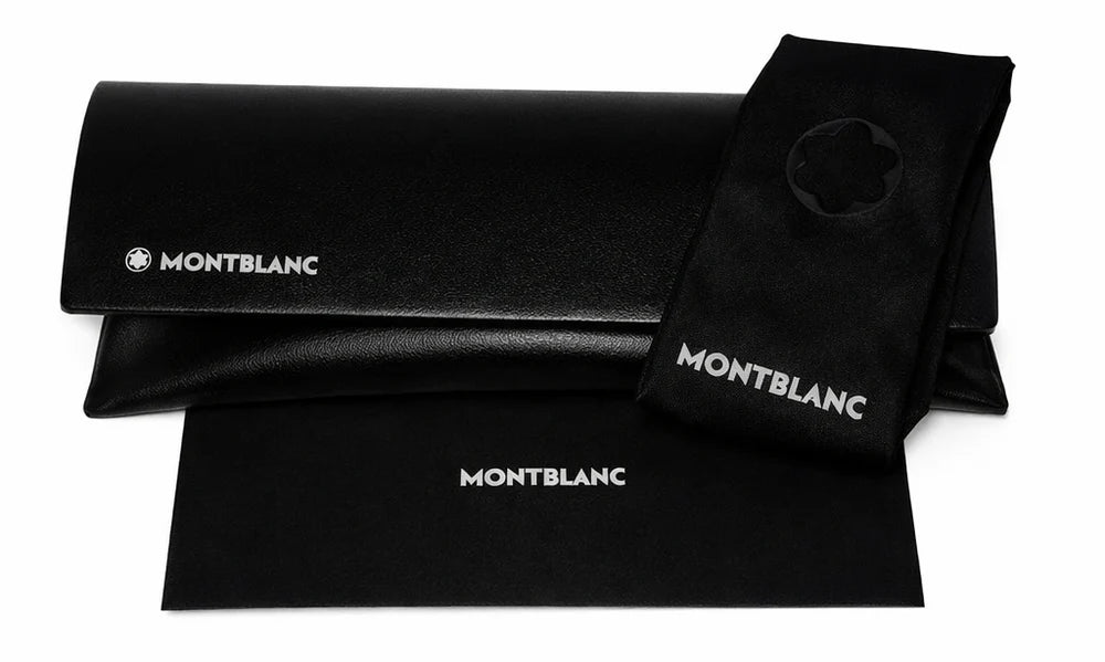 MONTBLANC MB0319S 002 Rectangular Havana Green Lens Men's Sunglasses
