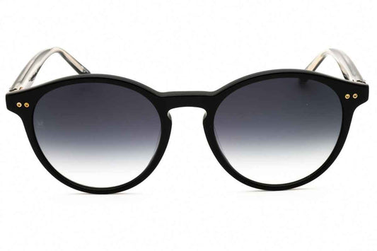 Tommy Hilfiger Women's Round Black Sunglasses with Dark Grey Gradient Lenses TH2159/S