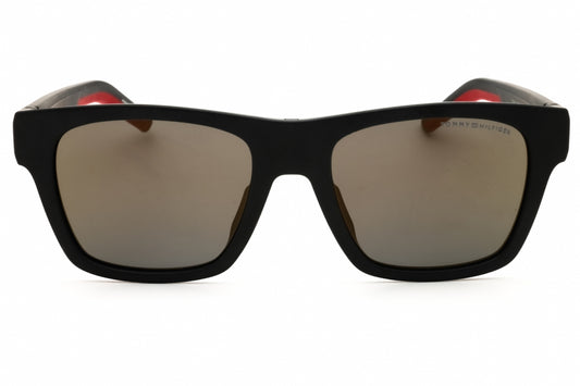 Tommy Hilfiger TH1975/N/S Square Matte Black Sunglasses with Brown Mirror Lenses by PEBBELLS