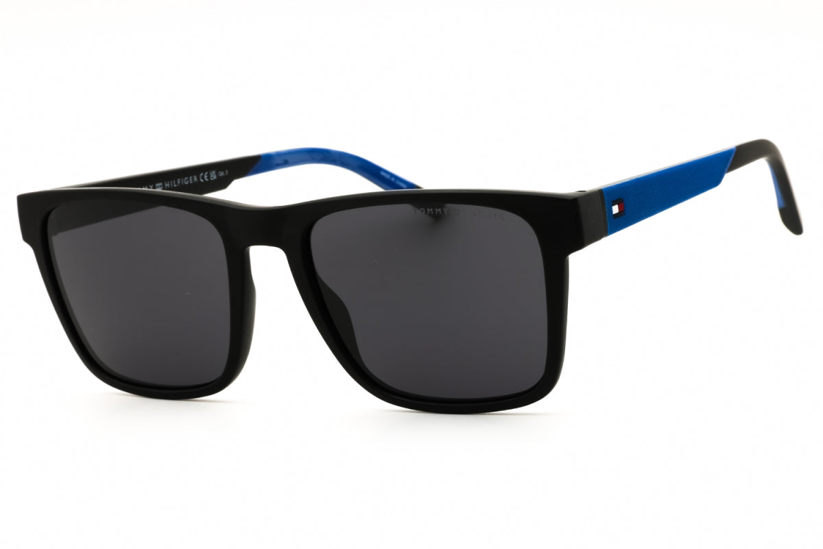 Tommy Hilfiger TH2144/S Square Black/Blue Sunglasses with Grey Lenses by PEBBELLS
