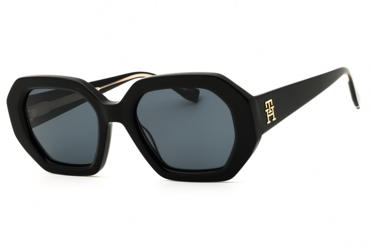 Tommy Hilfiger TH2155/S Rectangular Black Sunglasses with Dark Grey Lenses by PEBBELLS