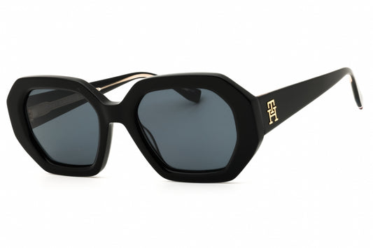 Tommy Hilfiger TH2155/S Rectangular Black Sunglasses with Dark Grey Lenses by PEBBELLS