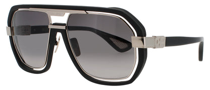 BUGATTI-08-Black & White Gold Men's Square Sunglasses