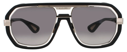 BUGATTI-08-Black & White Gold Men's Square Sunglasses