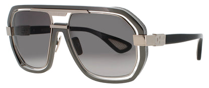 BUGATTI-08-Grey & White Gold Men's Square Sunglasses