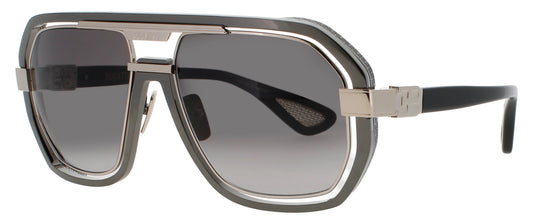 BUGATTI-08-Grey & White Gold Men's Square Sunglasses