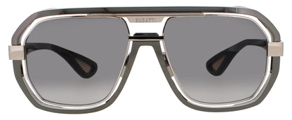 BUGATTI-08-Grey & White Gold Men's Square Sunglasses