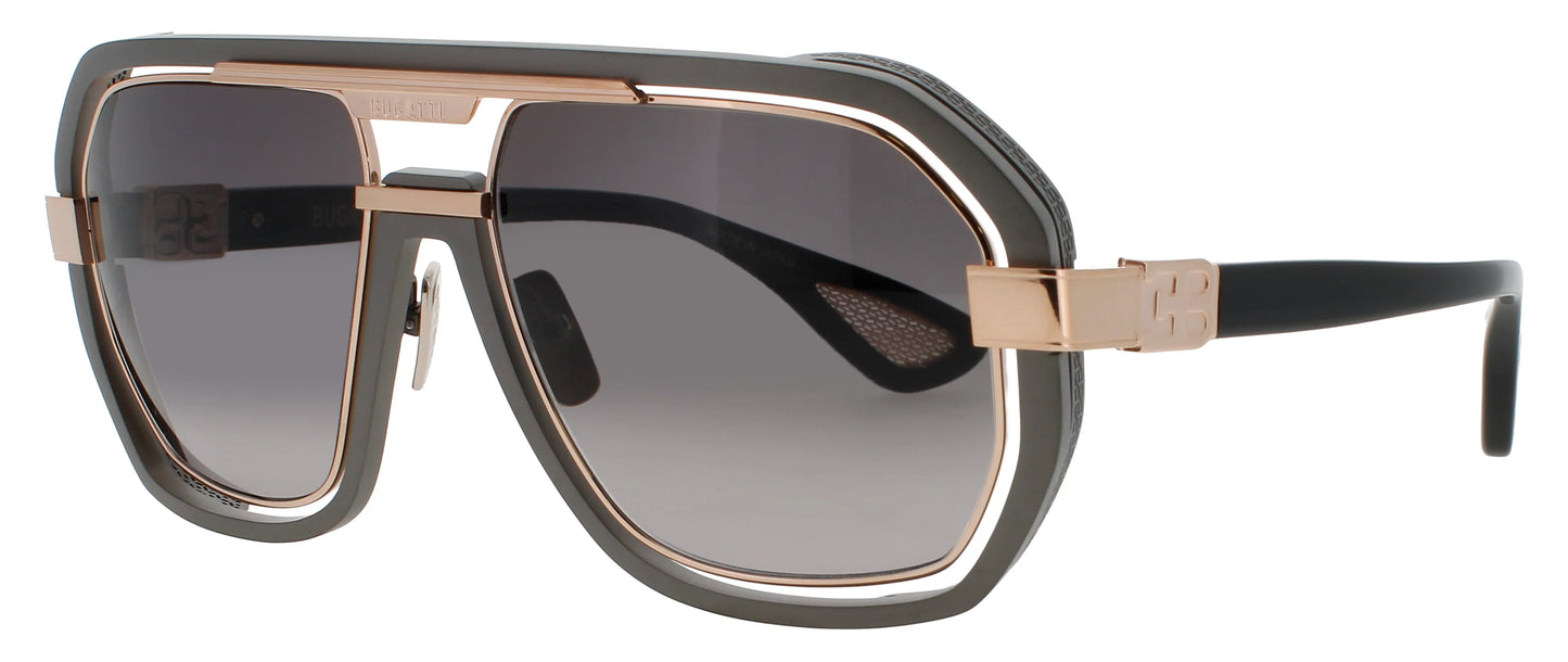 BUGATTI-08-Gun Metal & Rose Gold Men's Square Sunglasses