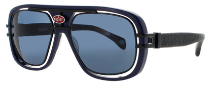 BUGATTI-07 Dark Blue & Black Men's Square Sunglasses