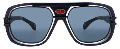 BUGATTI-07 Dark Blue & Black Men's Square Sunglasses