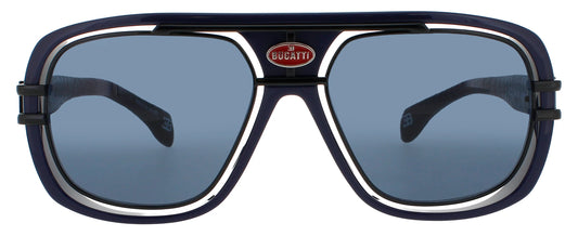 BUGATTI-07 Dark Blue & Black Men's Square Sunglasses