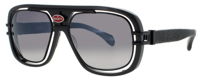 BUGATTI 07 Grey & Black Mens Square Shape Sunglasses