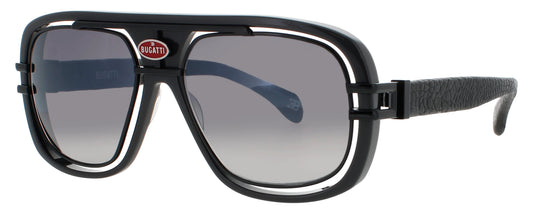 BUGATTI 07 Grey & Black Mens Square Shape Sunglasses