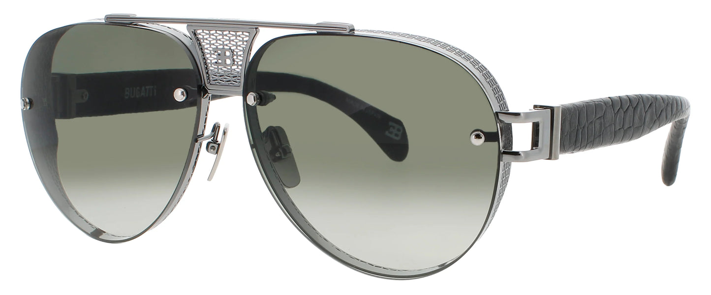 BUGATTI-05-Ash & Gunmetal Unisex Square Sunglasses