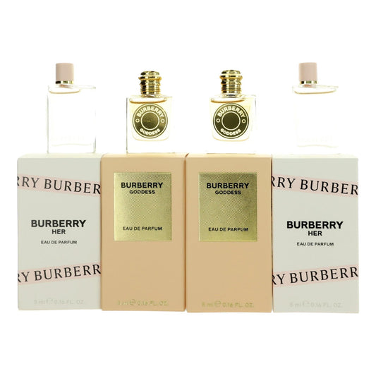 Combo 2pcs Burberry by Burberry, 4 Piece Variety Gift Set for Women