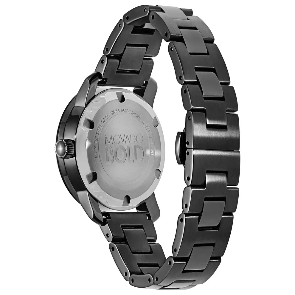 Reloj de cuarzo de acero inoxidable color bronce de cañón para hombre MOVADO Bold 3600103