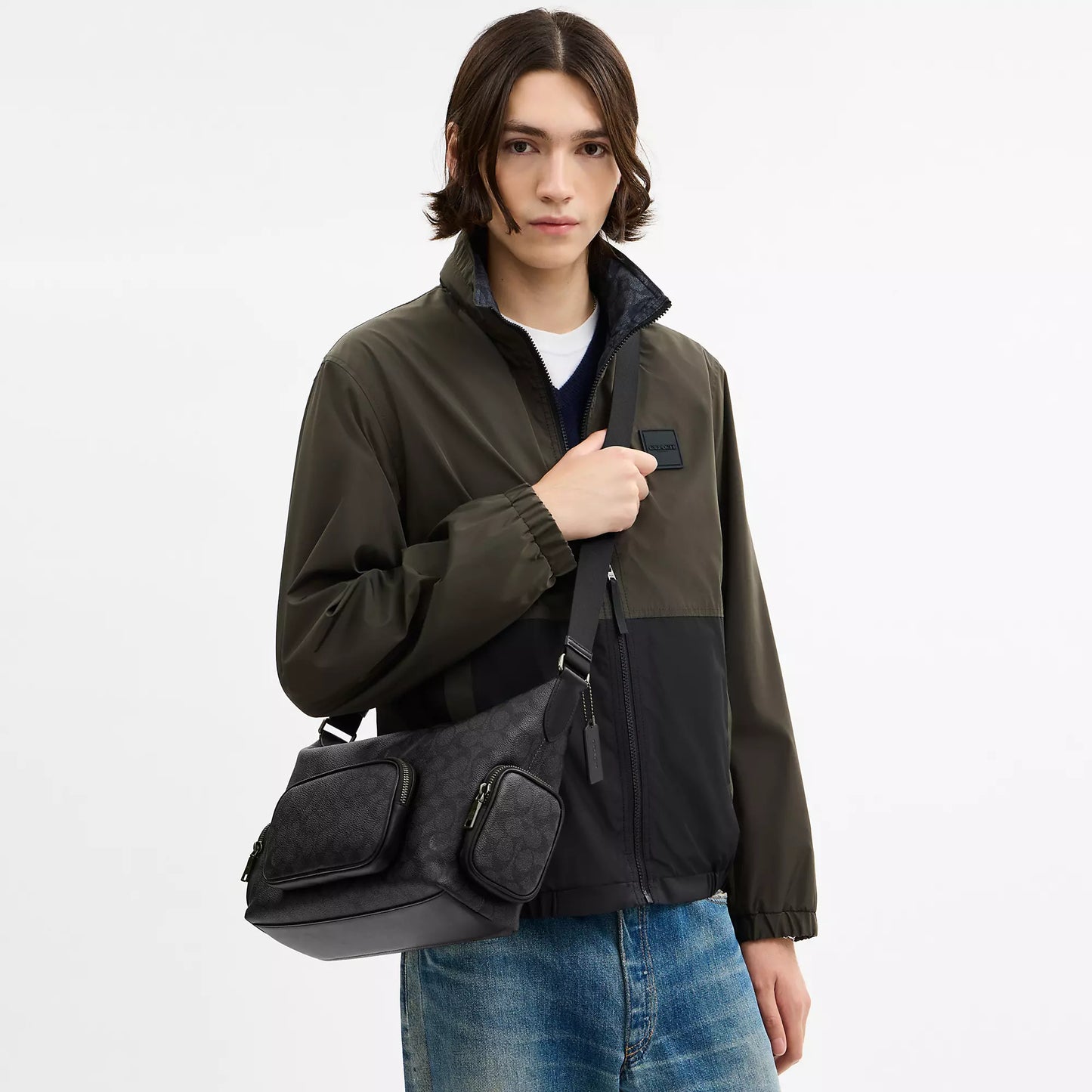 Coach Outlet Finn Crossbody Bag With Pockets In Signature Canvas