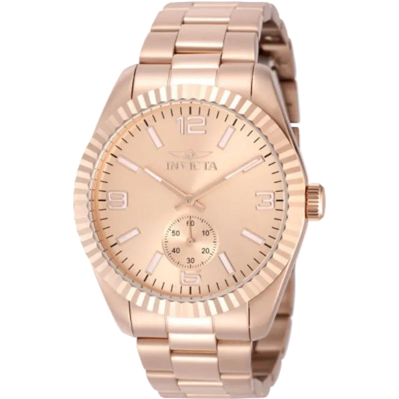 INVICTA Men's 49393 Specialty Quartz 3 Hand Rose Gold Dial Watch