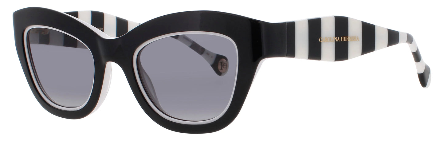 Carolina Herrera HER-0086/S 80S/9O Women's Sunglasses – Black/White / Grey
