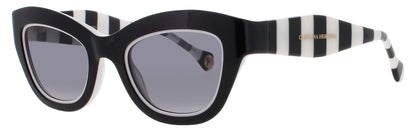 Carolina Herrera HER-0086/S 80S/9O Women's Sunglasses – Black/White / Grey