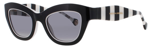 Carolina Herrera HER-0086/S 80S/9O Women's Sunglasses – Black/White / Grey