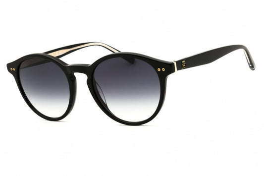 Tommy Hilfiger TH2159/S Round Black Sunglasses with Dark Grey Gradient Lenses by PEBBELLS