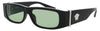 Gafas de sol rectangulares Versace para hombre, negras y plateadas con lentes verdes – VE4476U GB1/2 55