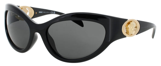 Versace Women’s Oval Black & Gold Sunglasses – OVE4485 GB1/8759
