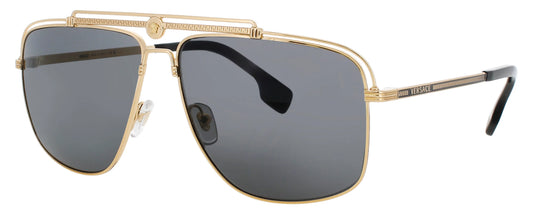 Versace Men’s Rectangular Gold Sunglasses – VE2242 1002/87 61