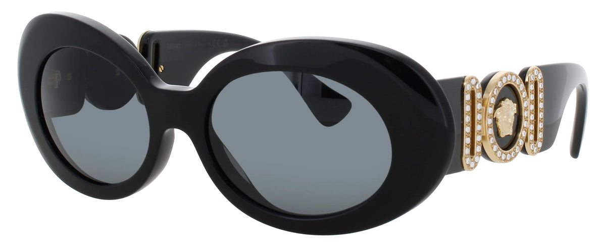 Versace Women’s Oversized Oval Black Sunglasses – VE4426BU GB1/87 54