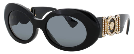 Versace Women’s Oversized Oval Black Sunglasses – VE4426BU GB1/87 54
