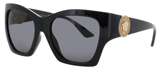 Versace Women’s Geometric Black Sunglasses – VE4452 GB1/87 55