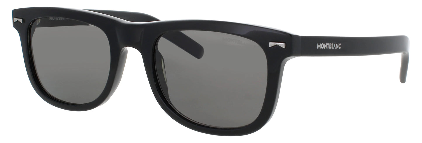 MONTBLANC  MB0260S 006 Polarized Square Black Smoke Lens Men's Sunglasses