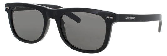 MONTBLANC  MB0260S 006 Polarized Square Black Smoke Lens Men's Sunglasses