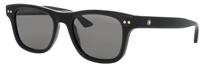 MONTBLANC MB0254S 005 Polarized Rectangular Black Smoke Lens Men's Sunglasses