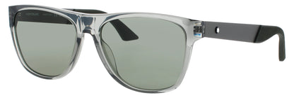 MONTBLANC   MB0298S 003 Rectangular Transparent Grey Green Lens Men's Sunglasses