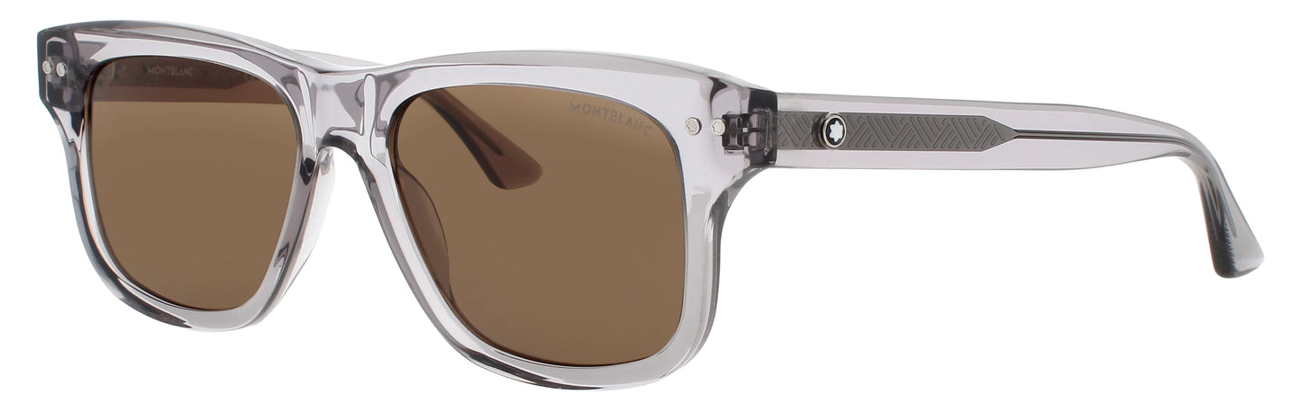 MONTBLANC MB0319S 004 Square Grey Brown Lens Men's Sunglasses
