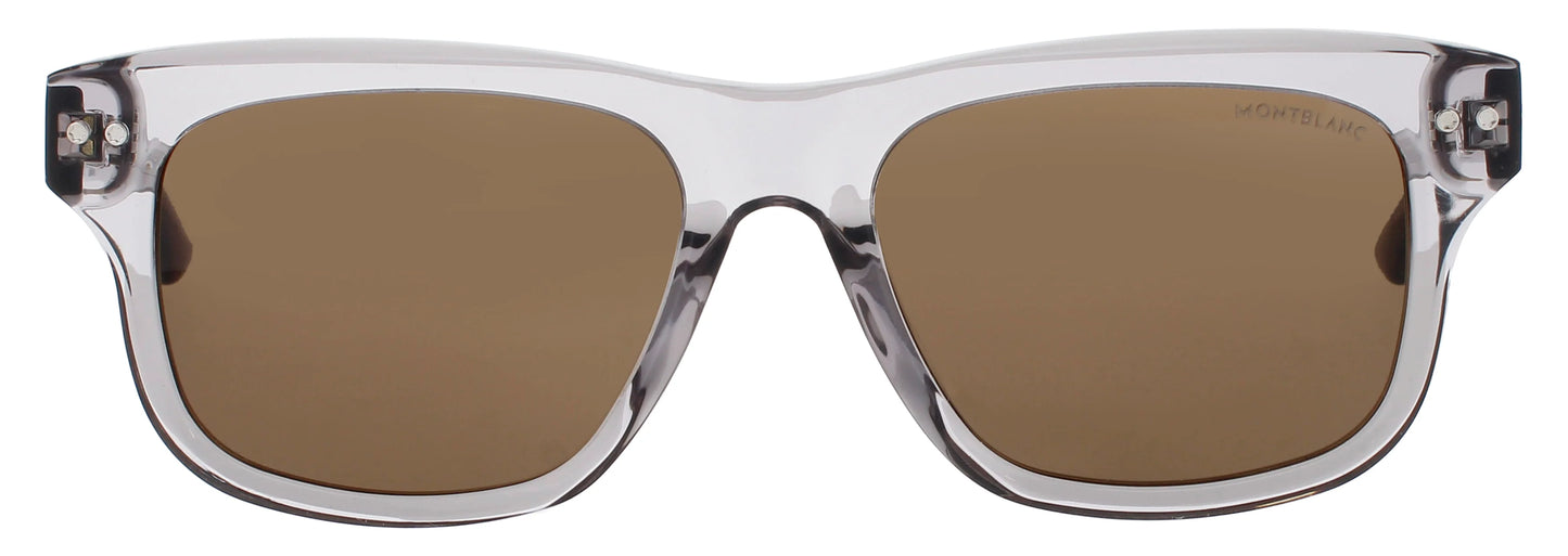 MONTBLANC MB0319S 004 Square Grey Brown Lens Men's Sunglasses