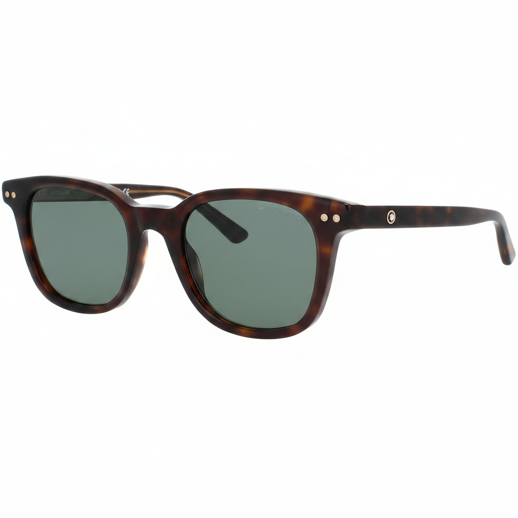 MONTBLANC MB0320S 002 Square Havana Green Lens Men's Sunglasses