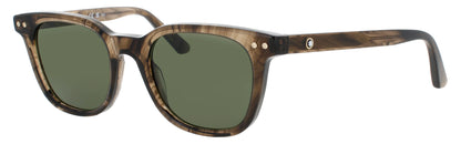 MONTBLANC MB0320S 003 Square Brown Horn Green Lens Men's Sunglasses