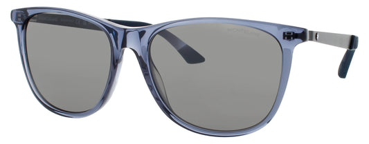 MONTBLANC MB0330S 003 Square Blue Ruthenium Silver Mirror Lens Men's Sunglasses