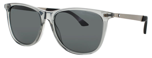 MONTBLANC MB0330S 004 Square Grey Gold Smoke Lens Men's Sunglasses
