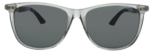 MONTBLANC MB0330S 004 Square Grey Gold Smoke Lens Men's Sunglasses